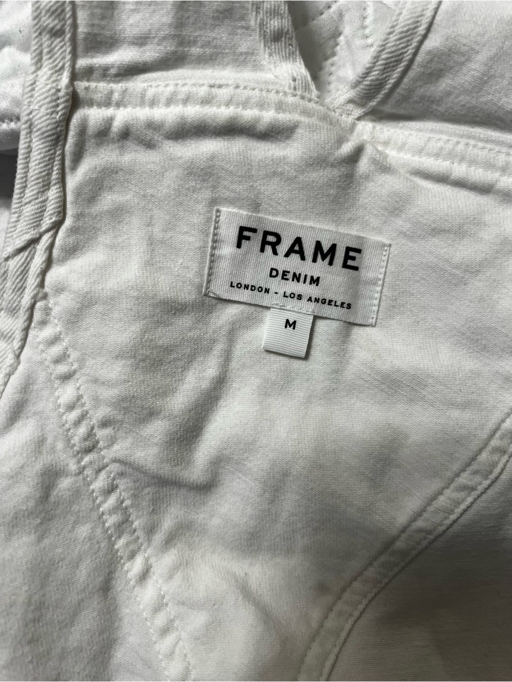 FRAME Denim Le Garcon Overalls in Blanc White Dungarees Medium - Picture 3 of 15